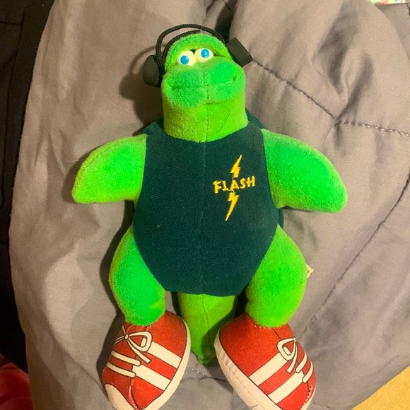 Vintage 1984 Applause Green Flash Green Turtle 12” Plush - Picture 1 of 4